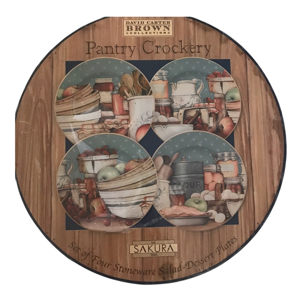 Rustic Kitchen Themed Salad/Desert Plates Set